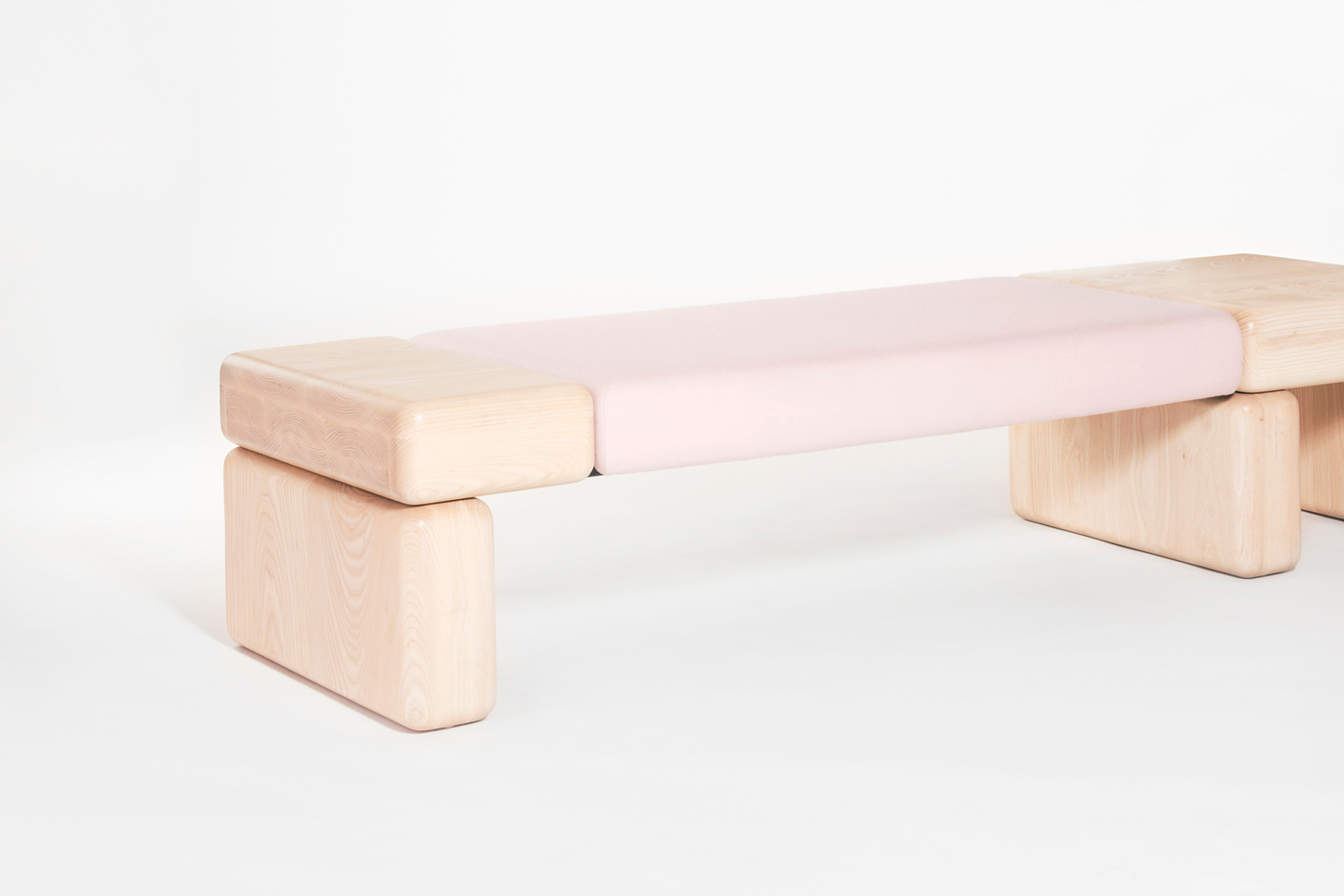 Pink Pillowy Bench angled